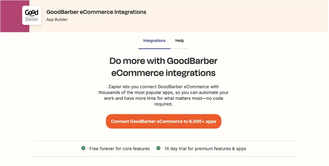 GoodBarber eCommerce no Zapier