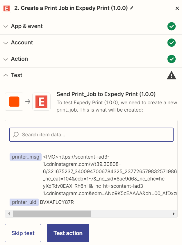 Message example