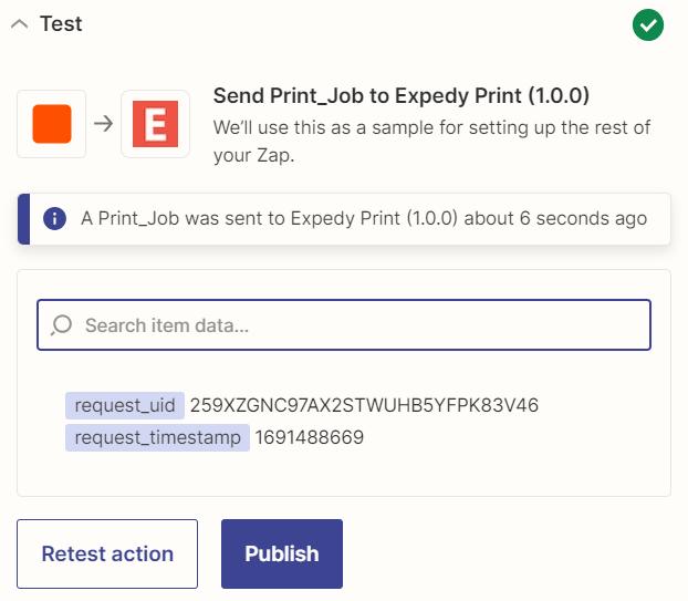 Test result