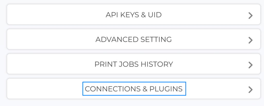 Connections & Plugins tab