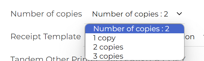 Copies setting