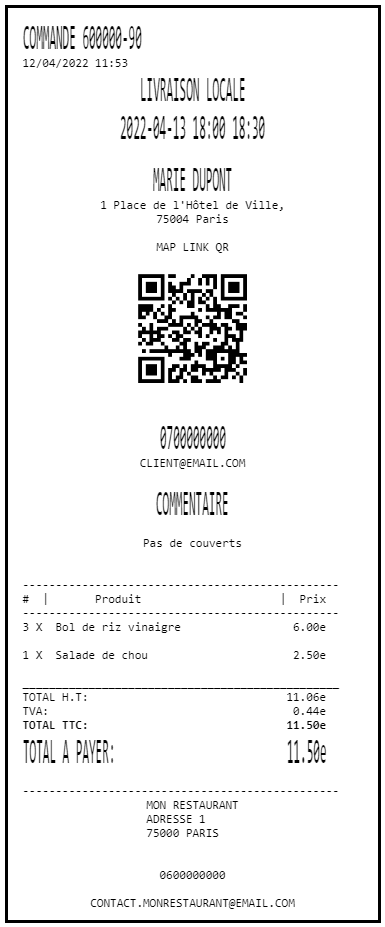 GoodBarber receipt example